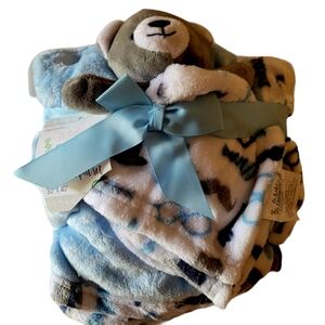 LeBebè Favorite Soft Plush Blanket and Blankie Pal Set 30 x 40 New with Tags